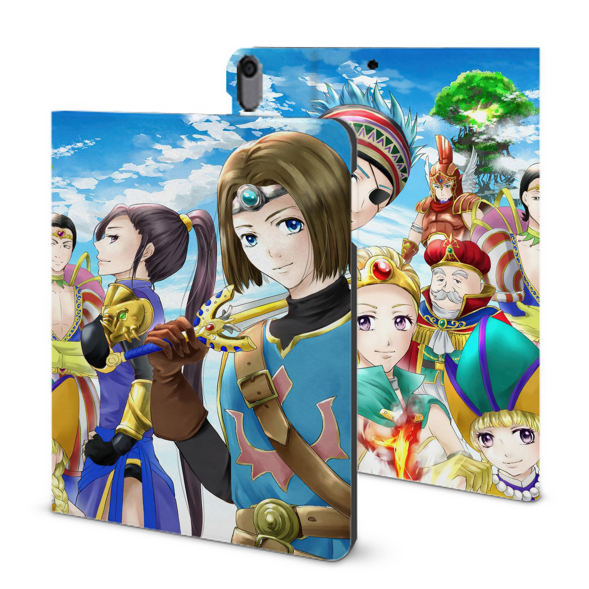 （画像用） ドラゴンクエスト Doragon Kuesuto Dragon Quest IPad ケース ブック型 PUレザー TPU 耐衝撃 軽量 薄型 ペン収納なし 全面保護 IPad 各モデル対応